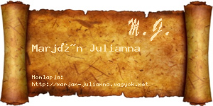 Marján Julianna névjegykártya